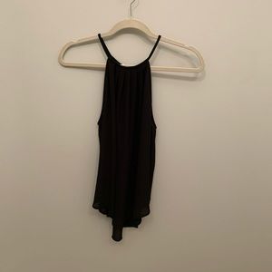 Black Silk Halter Tank